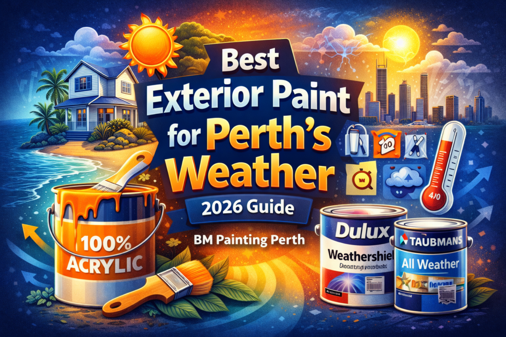How much does house painting cost in Perth 2026 guide with house, paint cans and pricing visuals